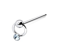 Stone Ring Silver Straight Nose Stud NSKA-40